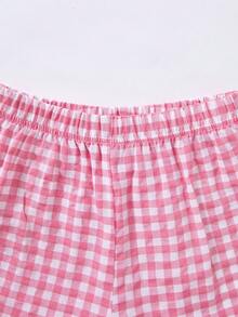 SHEIN ChillGRL 2pcs/Set Tween Girls Loose Casual Chic Backless Contrast Color Top & Wide Leg Pants Set, Suitable For Daily, Commute, Leisure, Vacation, Gathering, Street Style, Spring/Summer - Pink - View 3