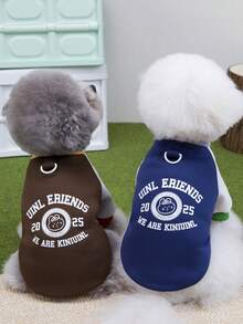 PETSIN Gilet et capuche en peluche veloutée pour animaux de compagnie pour l'automne/l'hiver - Pull doux et chaud avec boucle de traction pour chiens, chats et petits animaux, à porter à l'intérieur/à l'extérieur - Multicolore - Voir 3