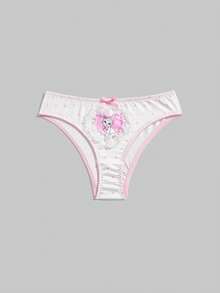 ROMWE Kawaii 情人节可爱波点爱心蝴蝶结装饰内裤