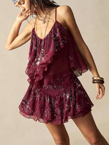 Bohemela BOHO Bohemian Casual Red Woven Sequin Shiny Loose Sundress Women Skirt - Coffee Brown - View 7