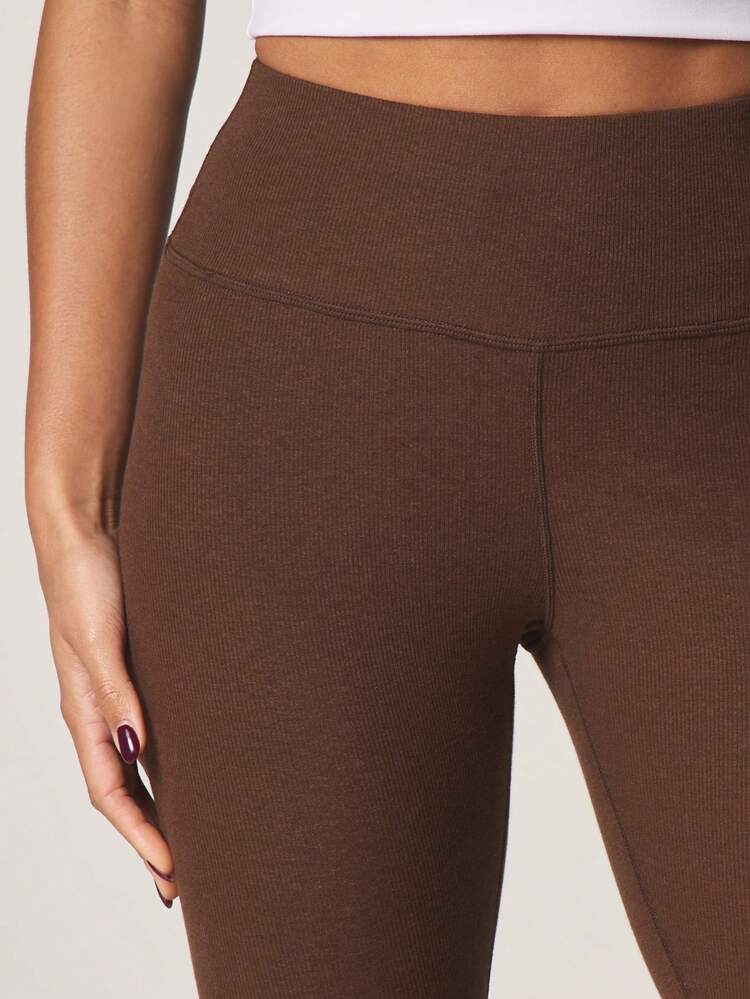 MISSGUIDED Women High Waisted Ribbed Workout Compression Leggings Full Length Yoga Pants Athletic Fitness Running Training Sports Tights Performance Activewear Bottoms