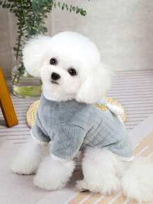 PETSIN Gilet e felpa con cappuccio in velluto morbido e caldo per animali domestici, adatto per cani, gatti e piccoli animali, da indossare sia in casa che all'aperto, con fibbia di trazione, per l'autunno/inverno - Multicolore - Visualizzare 10