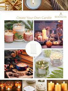 100PCS Various Sizes Pre Waxed Free Long Burning Candle Wicks For DIY Candle Making Party Supplies Wedding Decorations Festival Celebrations Home Craft Scented Candle Supplies - White - View 2