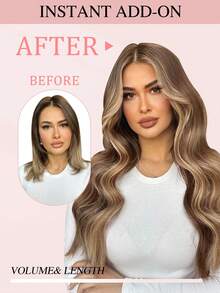 7 件装 20 个夹子直发接发 100% 真人发色 F4/27# 中棕色挑染蜜金色 14-22 英寸 115 克双纬隐形夹发接发雷米天然真人发适合女性女孩日常使用 - SP4/27 - 查看 9