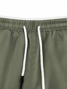 Manfinity Homme Plus Size Men's Cargo Shorts,Olive Green,Summer,Casual,Beach,Army Pocket Shorts For Commuting,Travel,Outdoor Activities,Casual Jorts Gift For Husband - Army Green - View 6