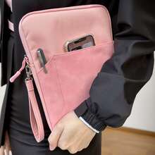 Tablet Carrying Case Compatible With Ipad, Kindle, Compatible With Samsung Galaxy And Android Tablets / Tablets Sleeve Bag Compatible With 7 ~ 8 / 9.7 ~ 11 /12.9~13 Inch Tablets Waterproof With Handle And Front Pocket - Pink - View 8