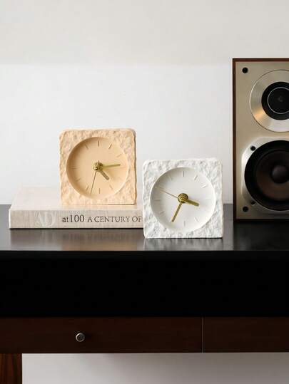 Cirelle 静音扫秒挂钟 - 现代斯堪的纳维亚设计，简约桌面装饰，适用于客厅、办公室和乔迁新居