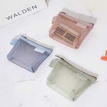 9pcs Large Capacity Nylon Triangular Mesh Toiletry Bag, Portable Waterproof Makeup Bag, Multifunctional Makeup Bag, Stationery Bag, Data Cable Storage Bag, Coin Purse - Multicolor - View 11