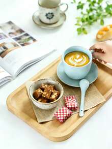 1/2pcs Bamboo And Wood Serving Tray, Dinner Plate, Serving Tray, Breakfast Tray, Restaurant And Kitchen Tray, Fruit Tray, Coffee Tray, Tea Tray, Snack Tray, Living Room Decoration, Suitable For Hotels, Restaurants, And Home Use For Serving Fruits, Desserts, Snacks, Festivals, Thanksgiving, Christmas, New Year, Outdoor, Beach, And Courtyard Multi-Functional Tray.