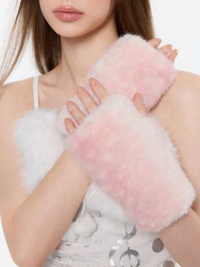 Fairycore 1 par de guantes sin dedos con estampado de ciervo estilo retro Y2K, guantes de estilo minimalista salvaje de moda para mujer, adecuados para uso diario, fiestas, reuniones, otoño/invierno, Halloween, Navidad