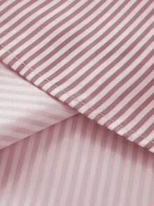 Manfinity Mode Camisa casual/de oficina de manga larga con bolsillo y de corte recto a rayas para hombres - Rojo y blanco - Ver 6