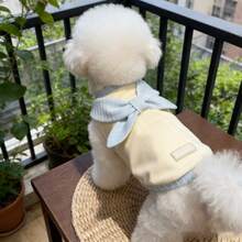PETSIN Pet Autumn And Winter Stripe Bow Vest Teddy Schnauzer Small Cat Dog Coat Puppy Clothes Dog Clothes For Small Dogs - Blue - View 3
