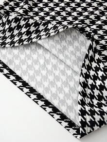 GlowEve CURVE 大码无袖优雅千鸟格纽扣连体裤，成熟通勤日常穿着，适合各种场合 - 黑與白 - 查看 4