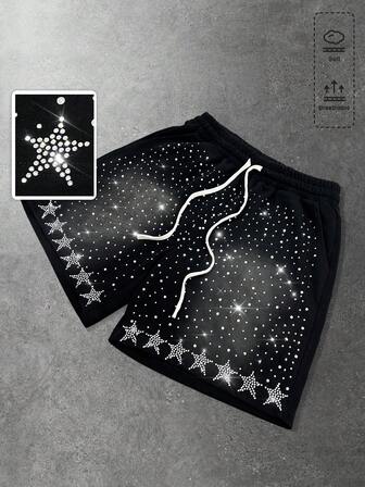 Herren modische funkelnde Diamant Zebra Muster Shorts, Sommer