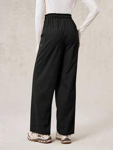 OutZeal 女士户外裤 黑色 日常休闲 防水 阔腿 弹性荷叶边腰带 带口袋 - 黑色 - 查看 8