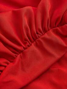 Đầm ôm dáng trễ vai phối họa tiết pha trộn, vạt phồng, thanh lịch dành cho bé gái, đa năng cho mùa tựu trường, đám cưới, tiệc Halloween và nhiều dịp khác, màu đen. - Đỏ - Xem 5