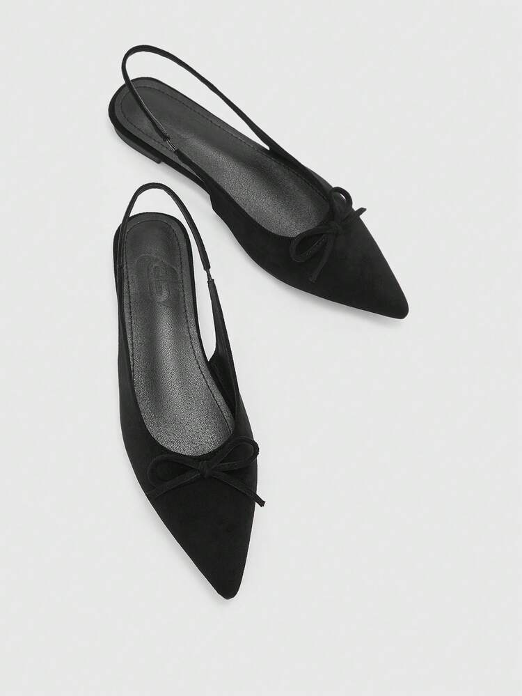 CUCCOO GRLICON Women's Pointed Toe Bow Decor Fashionable Flat Shoes Valentine's Day