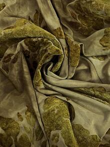 Silquee 优雅绿色植绒花卉不对称领口褶皱修身长袖连衣裙，适合女性穿着，可用于情人节、圣诞节、约会、外出、夜店派对、优雅聚会和日常穿着。 - 橄欖綠 - 查看 7