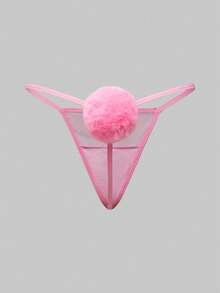 ROMWE Kawaii Bộ 3 chiếc quần lót dây mảnh hình đuôi thỏ gợi cảm có tua rua - Nhiều màu - Xem 10