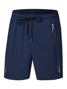 Manfinity Homme Plus Size Men's Casual Drawstring Waist Sports Shorts