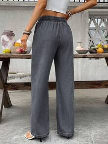 Breezaya Women's Solid Color Minimalist Everyday Jeans - Grey - View 2