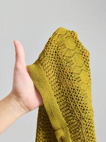 Ontre 2025秋冬季女装，返校季、万圣节、圣诞节、教师节、夜间外出穿着，商务休闲毛衣搭配抽绳腰身修身半裙，性感优雅，橄榄绿 - 卡其色 - 查看 6