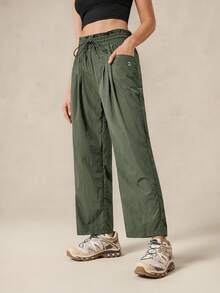 OutZeal Women Outdoor Pants Hiking Camping Travel Water-Resistant Ruffle Waistband Crop Pants - Army Green - View 10