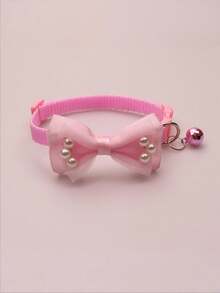 PETSIN 1 件珍珠网眼宠物项圈，带蝴蝶结装饰铃铛吊坠，舒适亲肤，可调节宠物项圈，适合中小型犬猫日常佩戴、户外散步、节日派对等场合，可爱轻便。 - 彩色 - 查看 13