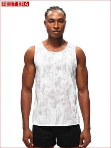 Rest Era Men's Casual Tie-Dye Printed Base Layer Top, Summer