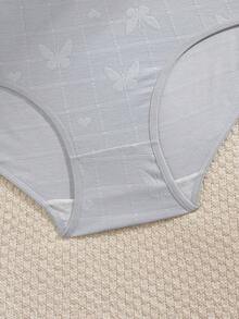 5条/包 大码纯色提花蝴蝶图案三角裤 - 彩色 - 查看 4