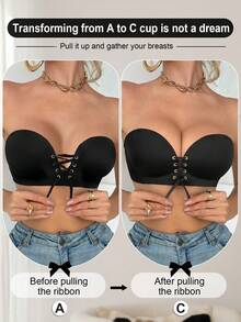 DesireSculpt 1pc Women's Wireless Smooth Supportive Bra, Black - Black - View 7