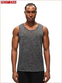 Rest Era Men's Casual Comfortable Undershirt - Dark Grey - View 3
