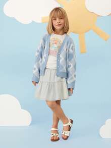 Mini mi #SweetBloom Kids' 3D Flower & Holographic Petal Slingback Soft-Footbed Premium Faux Leather White Sandals – Cute, Comfy & Lightweight - White - View 3