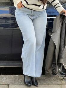 NegzBox Warm Denim Women's Simple Front Button Multi-Pocket Casual Denim Pants, Everyday Wear Thickened Denim