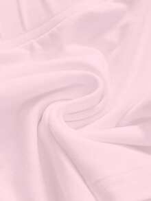 ROMWE Kawaii Quần short nữ màu xám họa tiết nốt đàn piano, dễ thương, màu hồng, gợi cảm, cổ khoét sâu. - Hồng - Xem 4