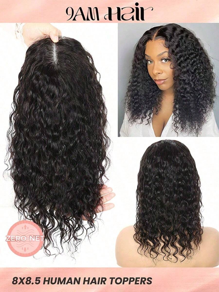 ZERO-NET Natural Black Topper Hair Lace Human Hair Toppers For Women Clip In Hair Extensions Daily Use - Natural Black - View 1