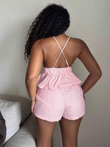 Alexandranx Summer Vacation Outfits Beach Two Pieces Set Women Island Vacation Outfits  Two Piece Set - Pink - View 2
