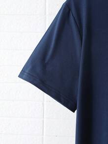 SHEIN Bộ 2 áo thun ngắn tay in hình ngựa dành cho thiếu niên nam, màu xanh dương và trắng, thích hợp cho mùa xuân/hè. - Nhiều màu - Xem 5