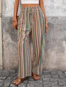 Brillora Quần dài nữ thanh lịch, lãng mạn, cạp chun, thích hợp cho mùa xuân/hè. - Nhiều màu - Xem 3