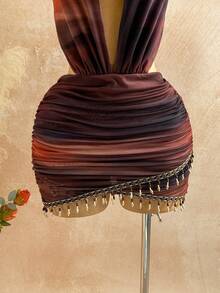 Soleia Đầm ôm sát cổ khoét sâu họa tiết cổ điển gợi cảm dành cho nữ, thích hợp cho tiệc tùng ngày lễ, Giáng sinh, đêm hẹn hò, hộp đêm, phong cách Bohemian, Boho, kỳ nghỉ, mùa thu - Nhiều màu - Xem 6