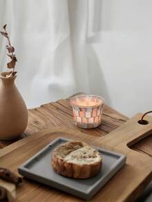 Cirelle 1PC Handmade Mosaic Glass Candle Holder - Nordic Style Table Decoration For Tealights, Ambient Light & Wedding Dinner Centerpiece