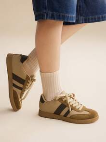 CUCCOO EASI Women's Fashionable Versatile Casual Flat Shoes - Khaki - View 3