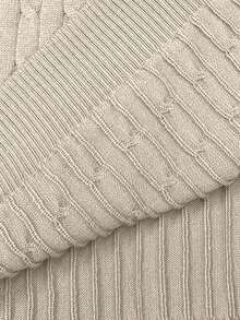 Manfinity Mode 男士純色短袖針織上衣 - 杏色 - 查看 6