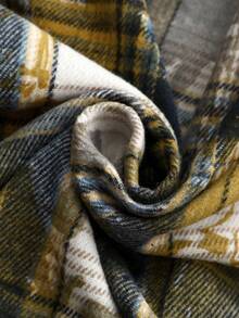 PAVTROS Men's Vintage Checkered Shirt,Baggy,Grunge,Long Sleeve Shirts,Streetwear Long Sleeve Boxy Zip-Front Shirt, Retro Reinterpretation, Classic Checkered And Distressed Pattern, Minimalist Numeric Accents, Striking And Modern, Fusion Of Contemporary And Vintage Styles, Suitable For Casual, Streetwear, Outdoor, Theme Parties, Fashion Outfits, Holiday Gifts, Boyfriend/Husband Gifts - Yellow - View 7