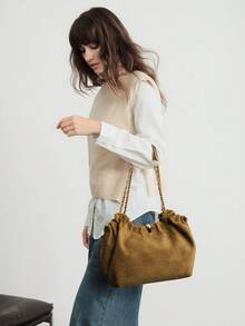 SHECARRY Bolso de hombro versátil y de moda para uso diario - Marrón - Ver 6