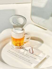 1/2/3个装磁性啤酒开瓶器，马克杯造型，适用于酒吧、冰箱等场所，不锈钢材质，厨房配件，带开瓶器盖的啤酒杯，趣味啤酒伙伴 - 亚克力磁性悬挂式开瓶器，带冰箱磁铁，装饰酷炫独特的生日礼物系列，趣味礼品和家居装饰，是啤酒爱好者、家庭酒吧、派对和送礼的理想之选，Imanes Nevera - 彩色 - 查看 4