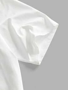 StoneGrade 圆形徽章学院风休闲印花男士常规版型宽松短袖T恤，约会聚会必备，时尚情侣礼物，送给男友的理想之选 - 白色 - 查看 3