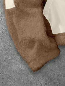 Claim Dot 男士时尚休闲针织卫衣，时尚拼接羊羔绒外套，拼接设计，舒适保暖面料，实用口袋，优雅拉链装饰，展现个性风格，适合时尚穿搭、日常休闲穿着、户外活动、休闲运动、节日礼物、男友礼物，男女皆宜 - 卡其色 - 查看 5