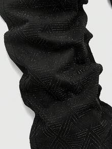 ROMWE MEN Jeans acampanados con adornos de rhinestones de moda para hombres - Negro - Ver 4