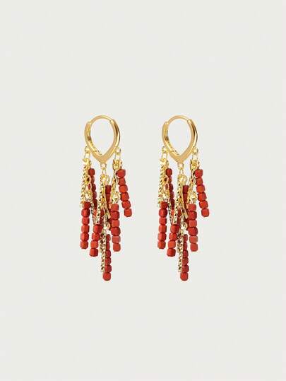 Glisma Original Crystal Red Firecrackers Earrings, Suitable For Wearing During New Year, Spring Festival Celebrations,Outfits,Gothic/Goth,Old Money,Beaded,Western Jewelry,Metallic/Texture,Gemstone,Fall/Autumn/Winter,For Mom/Women/Girl/Mother,Premium,Vintage,Cross,Valentine's Day,Gift